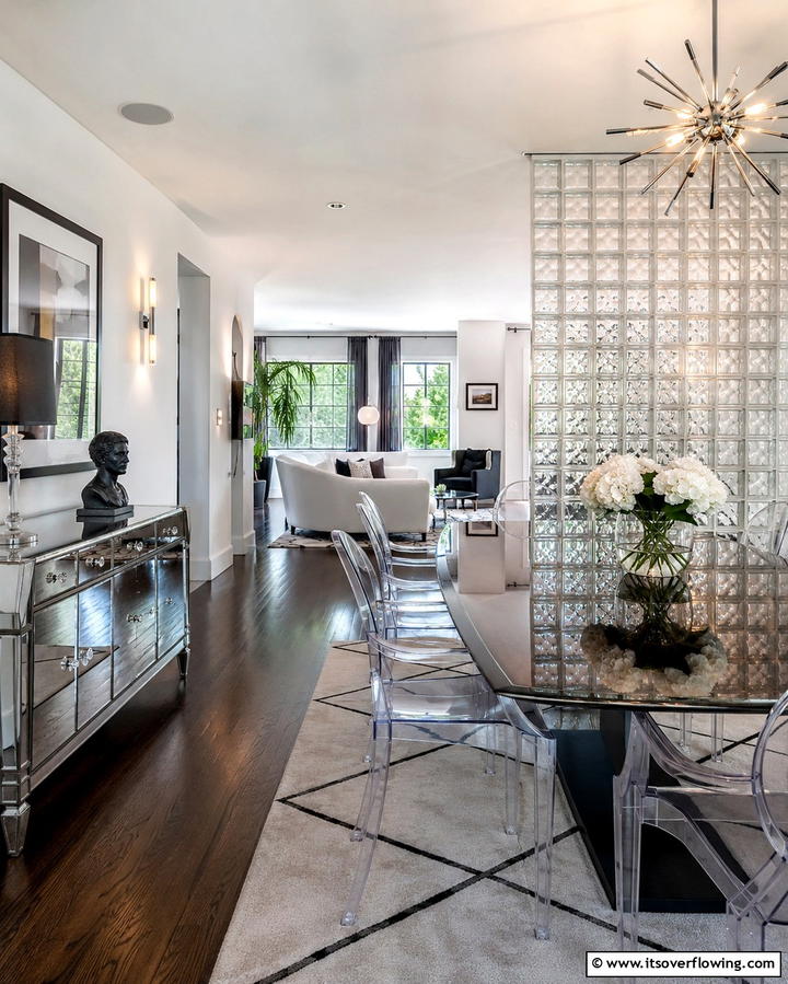 Sleek Glass Accents - 30 Art Deco Living Room Ideas for Luxurious Spaces