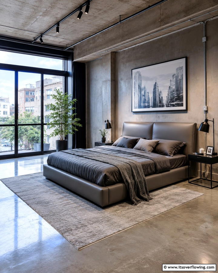 Sleek Grey Leather Finish - 25 Elegant Grey Headboard Bedroom Ideas for a Calm Space