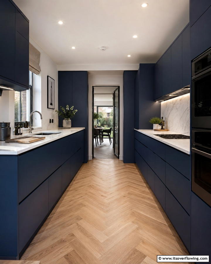 Sleek Handleless Cabinets - 30 Parallel Modular Kitchen Designs for Efficient Cooking