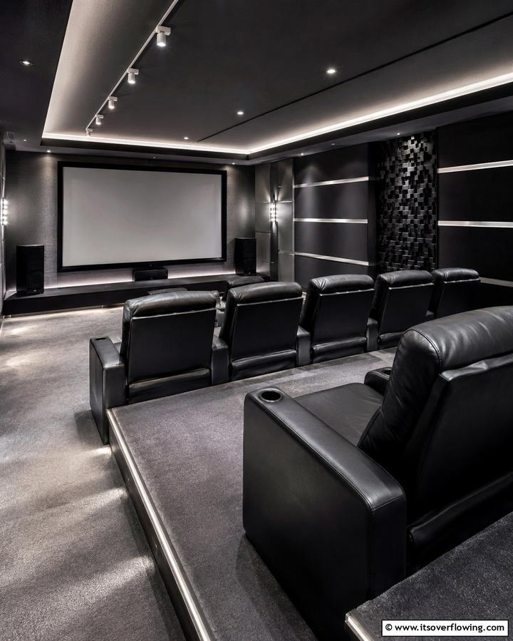 Sleek Home Theater Room - 30 2000s Room Ideas for Nostalgic Y2K Vibes