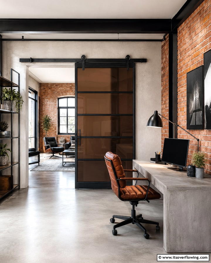 Sleek Industrial Barn Door - 30 Stylish Barn Door Ideas for Modern Home Organization