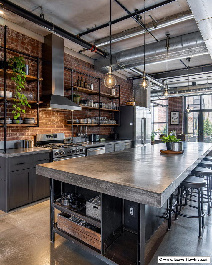 Sleek Industrial Kitchen Counters - 30 Kitchen Counter Decor Ideas to Elevate Your Space