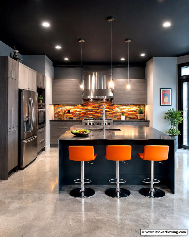 Sleek Kitchen Design - 25 Black Ceiling With Grey Walls for a Dramatic Look