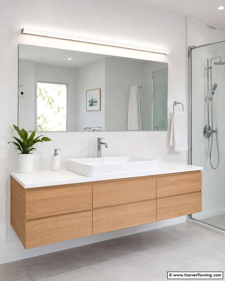 Sleek LED Strips - 25 Bathroom Lighting Ideas Over Mirror for Perfect Illumination