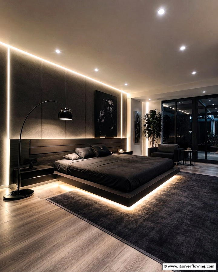 Sleek Lighting Options - 30 Bachelor Room Ideas for Modern Masculine Spaces