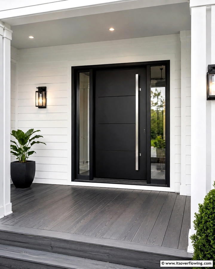 Sleek Matte Finish Door - 30 Farmhouse Front Door Ideas for Curb Appeal