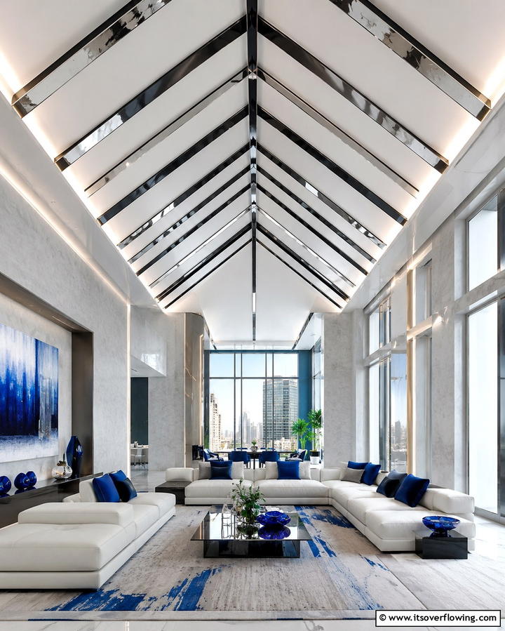 Sleek Metal Accents Cathedral Ceiling - 30 Grand Cathedral Ceiling Ideas to Elevate Your Home’s Architecture