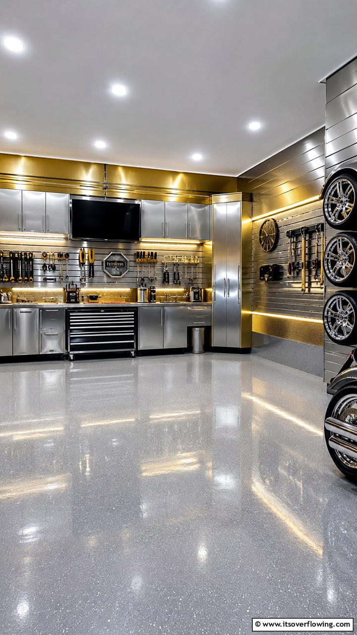 Sleek Metallic Sheen - 30 Creative Garage Wall Paint Ideas for a Fresh Look