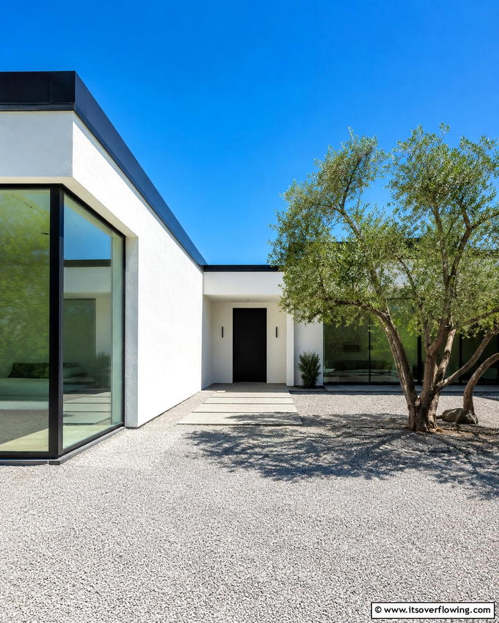 Sleek Minimalist Appeal - 25 White Exterior Home with a Black Roof Ideas