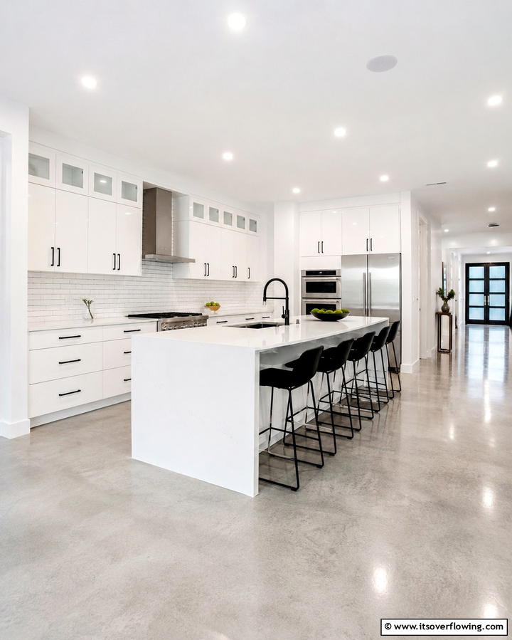 Sleek Minimalist Appeal - 20 White Kitchen Cabinets With Black Hardware Ideas