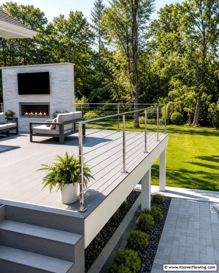 Sleek Minimalist Design - 30 Modern Metal Deck Railing Ideas for Stylish Outdoor Spaces