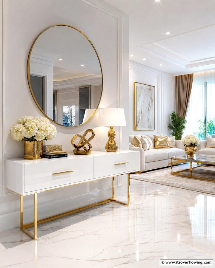 Sleek Modern Consoles - 30 Glam Living Room Ideas for Luxurious Comfort