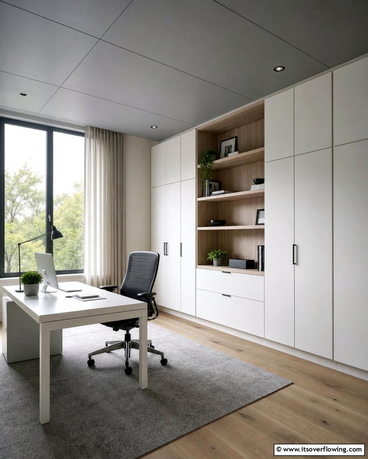 Sleek Modern Look with Painted Plywood - 25 Plywood Ceiling Ideas for a Rustic Look