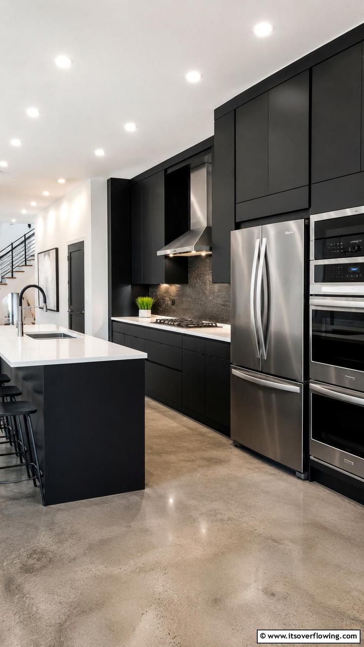 Sleek Modern Matte Black Cabinets - 30 Black Kitchen Cabinet Ideas for Bold Modern Spaces
