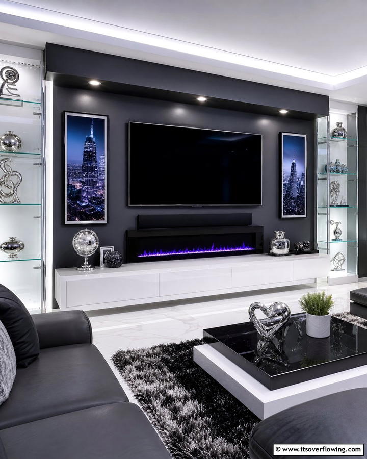 Sleek Modern Media Setup - 21 Media Wall Ideas to Elevate Your Entertainment Zone