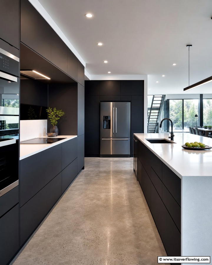 Sleek Modern Minimalism - 30 Kitchens With Black Cabinets for Bold Elegance