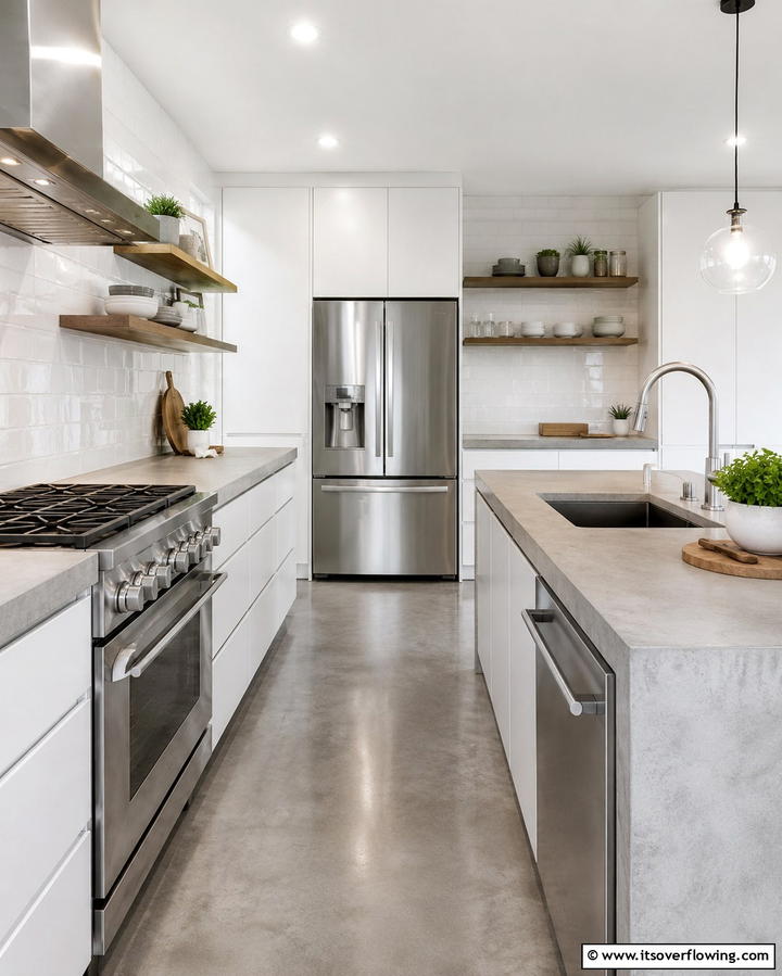 Sleek Modern Minimalism - 25 Concrete Countertop Ideas for a Durable and Stylish Kitchen
