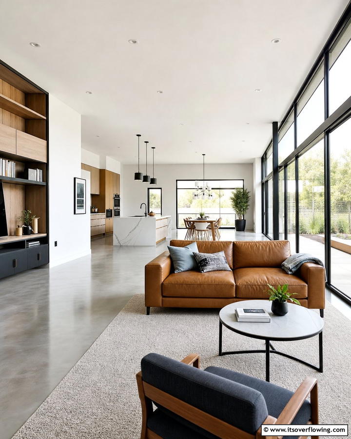 Sleek Open Concept Design - 21 Modern Living Room Ideas for Stylish Gatherings
