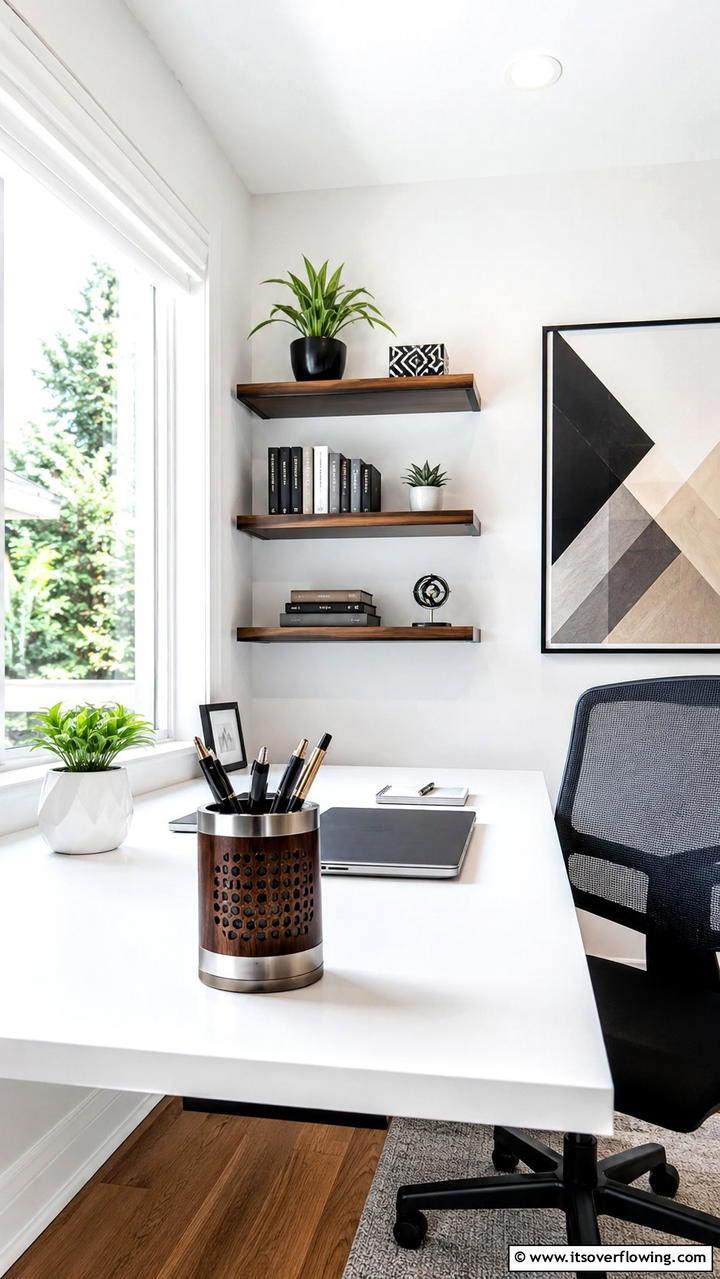 Sleek Pen Holder Design - 30 Desk Decor Ideas to Elevate Your Home Office