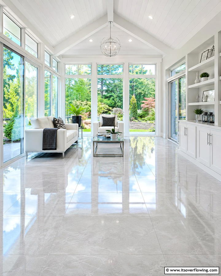 Sleek Porcelain Tiles - 20 Sunroom Tile Floor Ideas for Durable and Stylish Floors