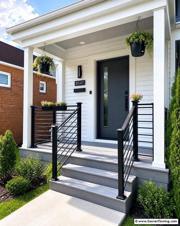Sleek Railings and Finishes - 21 Small Porch Decor Ideas for Welcoming Entryways