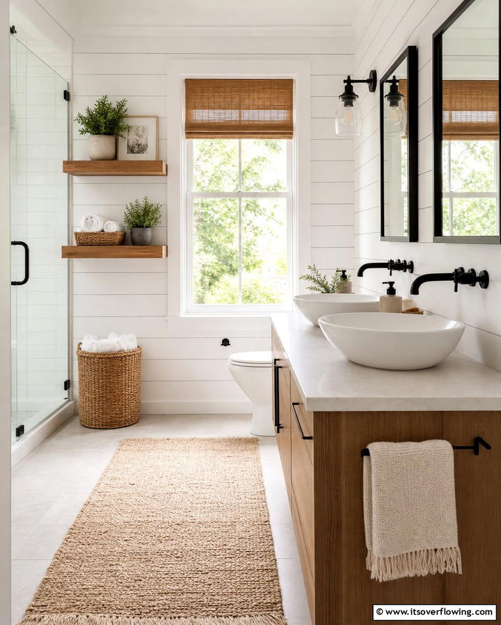 Sleek Shiplap Paneling - 25 Bathroom Wall Paneling Ideas for a Luxurious Look