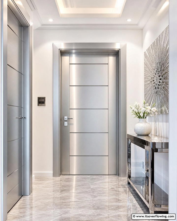 Sleek Silver - 30 Interior Door Color Ideas to Refresh Your Home’s Style