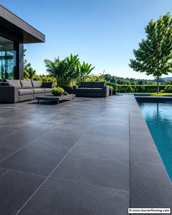 Sleek Slate Sophistication - 25 Stone Patio Ideas for Natural Outdoor Beauty