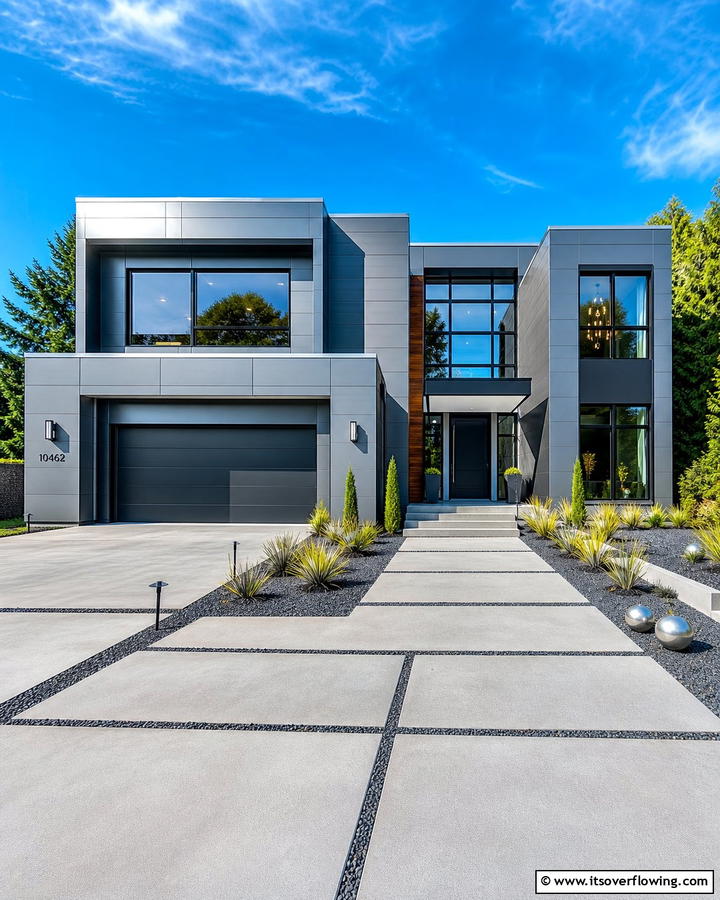 Sleek Steel Gray Finish - 21 Gray Exterior House Paint Ideas for Stunning Curb Appeal