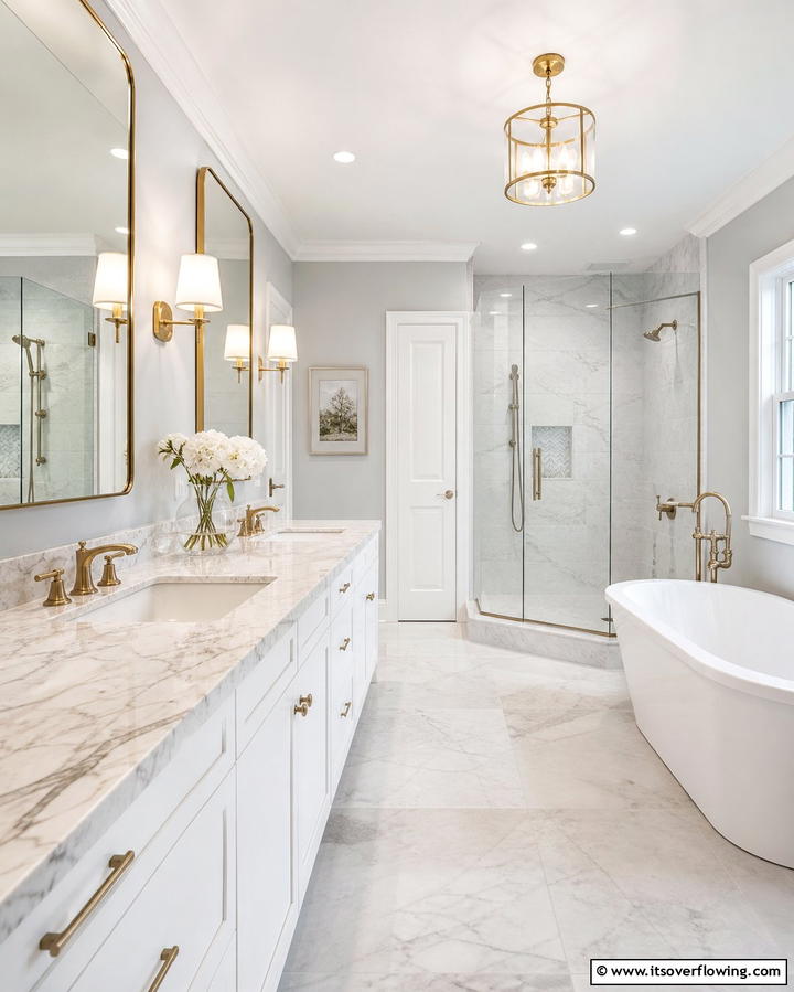 Sleek Stone Countertops - 25 Stone Bathroom Ideas for a Rustic and Elegant Look