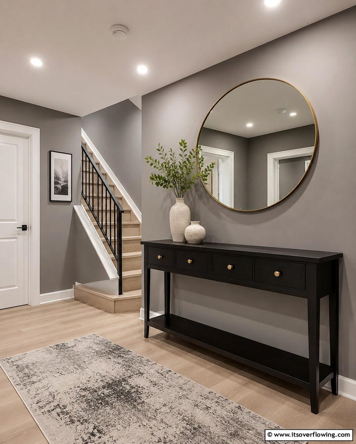 Sleek Storage Console Table - 30 Functional Basement Furniture Ideas for Multi-Use Spaces