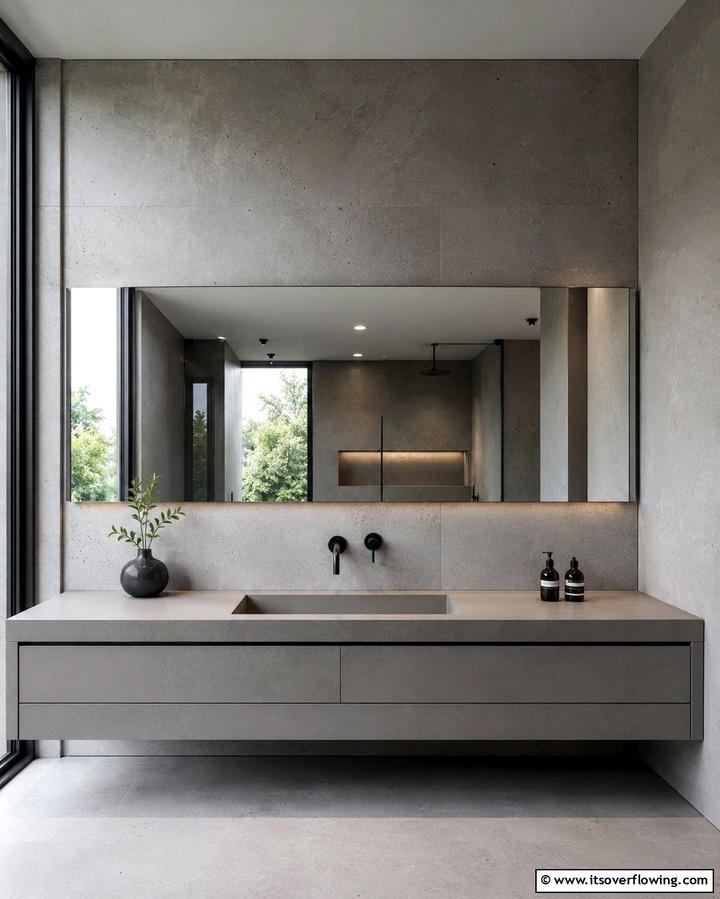 Sleek Vanity with Integrated Sink - 30 Functional Bathroom Furniture Ideas to Maximize Space