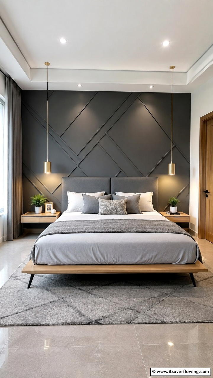 Sleek and Serene Bedroom Vibes - 30 Dark Grey Bedroom Ideas for Modern Serene Spaces