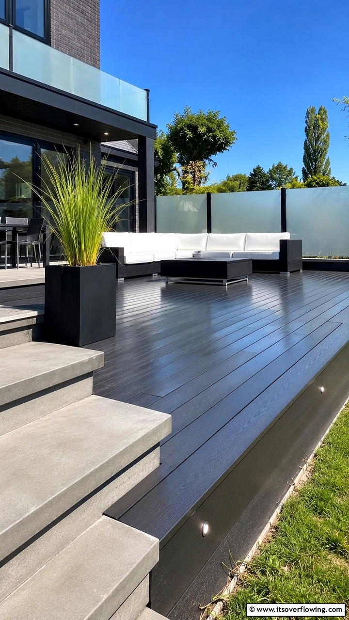 Sleek and Stylish Composite Deck - 30 Composite Deck Ideas- Stylish and Durable Outdoor Designs