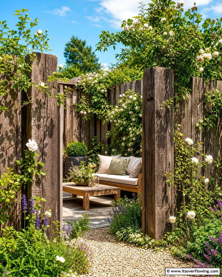 Sleeper Fencing for Privacy - 20 Garden Sleeper Ideas for a Unique and Functional Outdoor Space