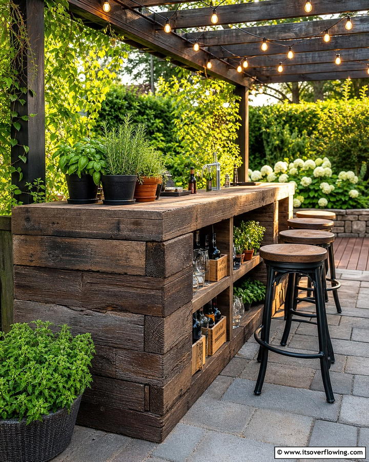 Sleeper Outdoor Bar Stations - 20 Garden Sleeper Ideas for a Unique and Functional Outdoor Space