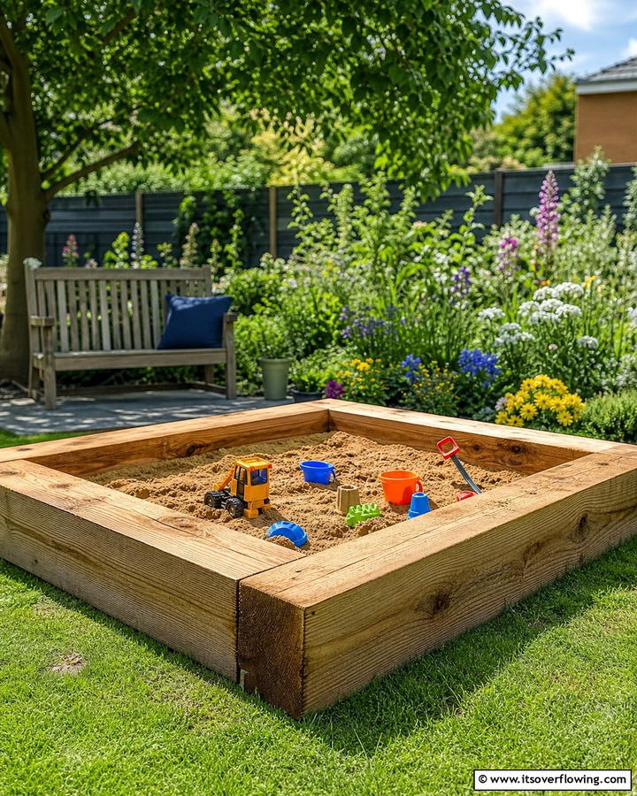 Sleeper Sandbox for Kids - 20 Garden Sleeper Ideas for a Unique and Functional Outdoor Space