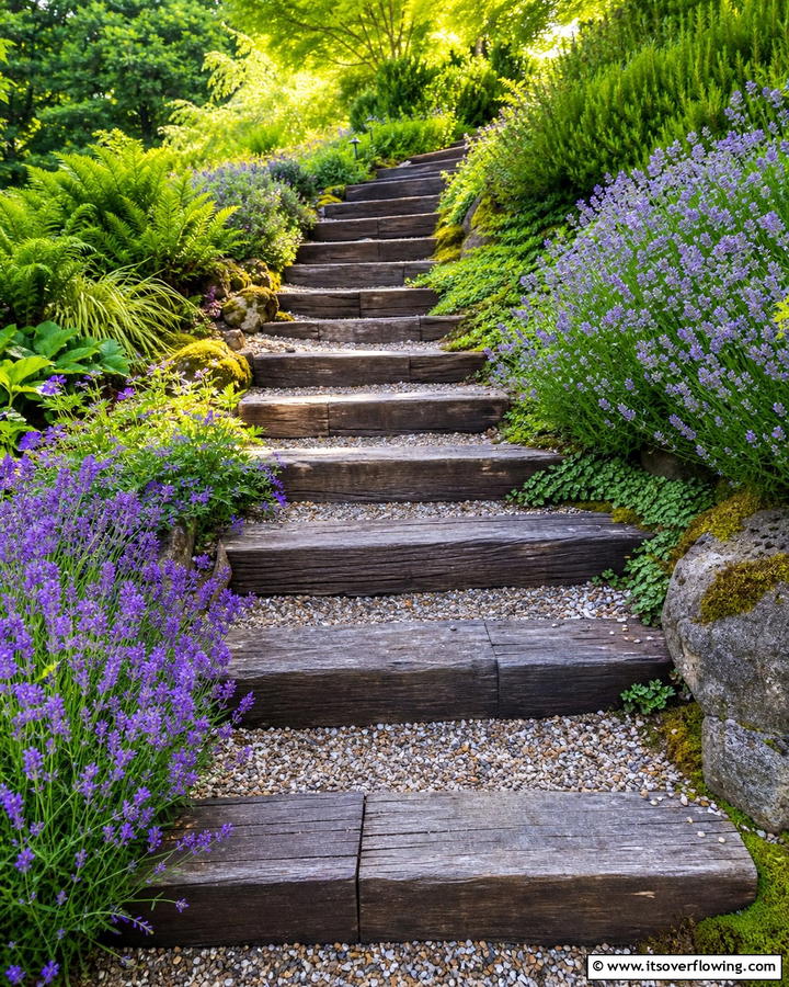 Sleeper Steps for Sloped Gardens - 20 Garden Sleeper Ideas for a Unique and Functional Outdoor Space