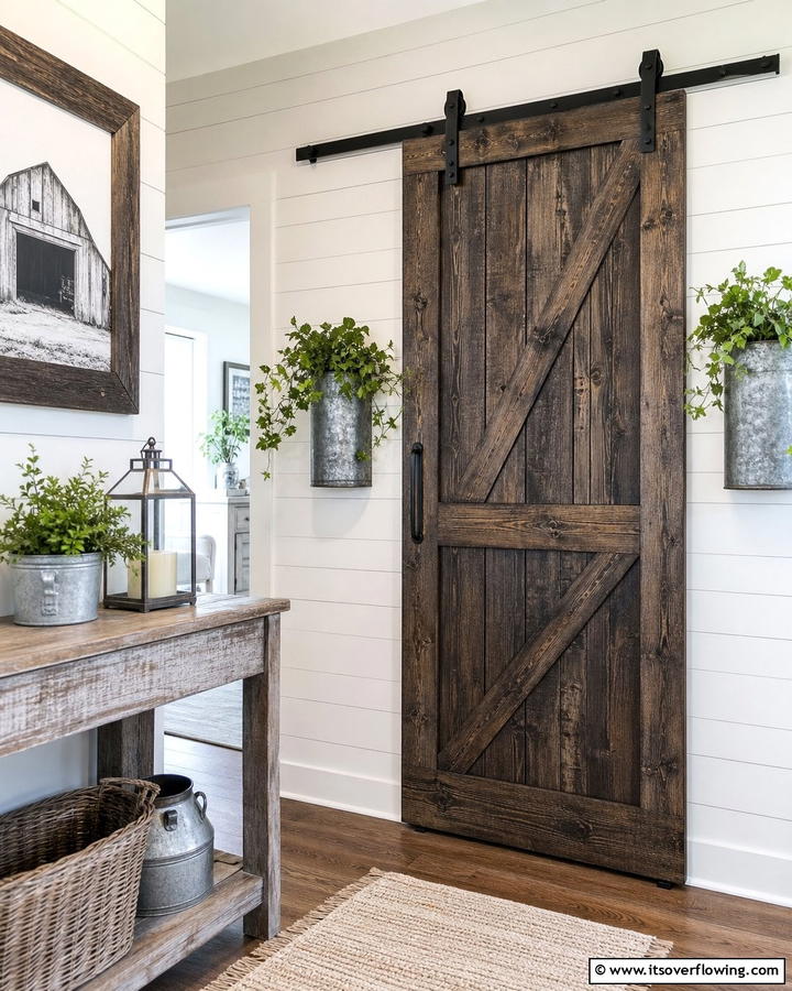Sliding Barn Door Decor - 21 Farmhouse Wall Decor Ideas for Rustic Charm and Warmth