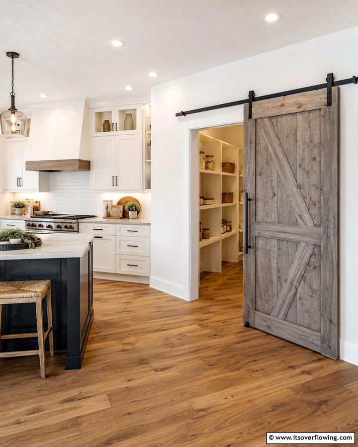 Sliding Barn Doors - 25 Mountain House Kitchen Ideas for Rustic Charm