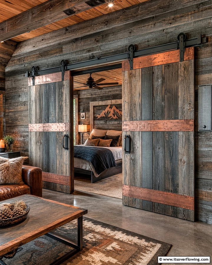 Sliding Barn Doors - 25 One Room Cabin Interior Design Ideas for a Cozy Retreat