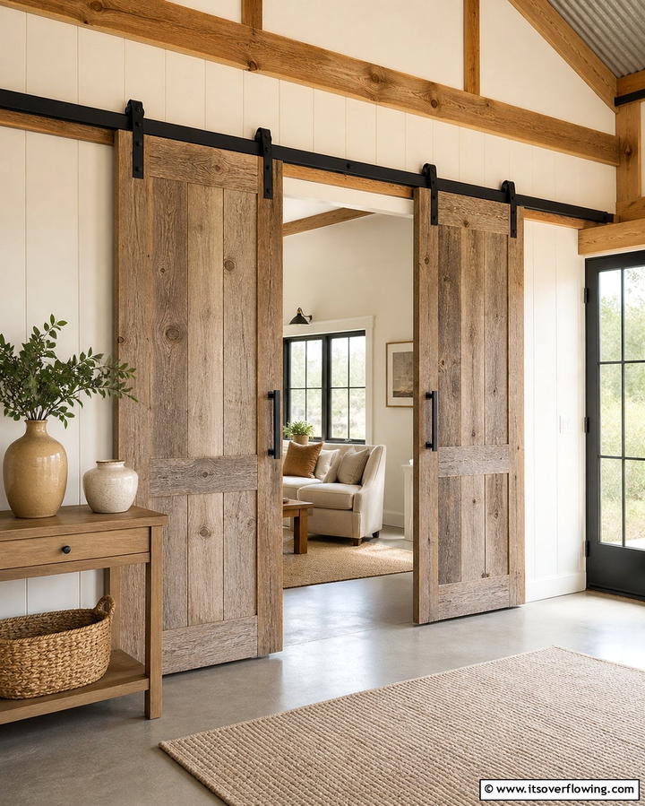 Sliding Barn Doors - 25 Pole Barn Interior Ideas for a Versatile Space