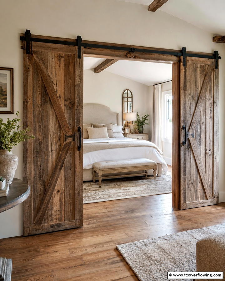 Sliding Barn Doors - 25 Rustic Barndominium Interior Design Ideas