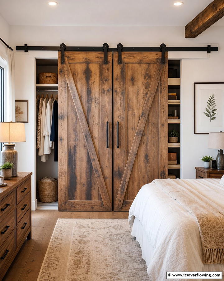 Sliding Barn Doors - 20 Rustic Closet Ideas for a Charming Storage Solution