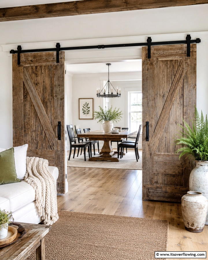 Sliding Barn Doors for Rustic Charm - 25 Room Divider Ideas to Maximize Your Living Space