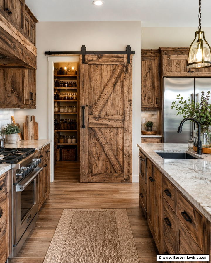 Sliding Barn Doors for a Rustic Charm - 25 Kitchen Door Design Ideas to Enhance Your Space