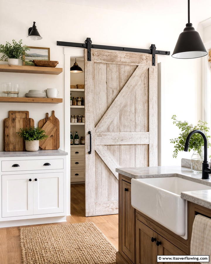 Sliding Barn Pantry Door for Rustic Charm - 25 Pantry Door Ideas for Stylish and Functional Spaces