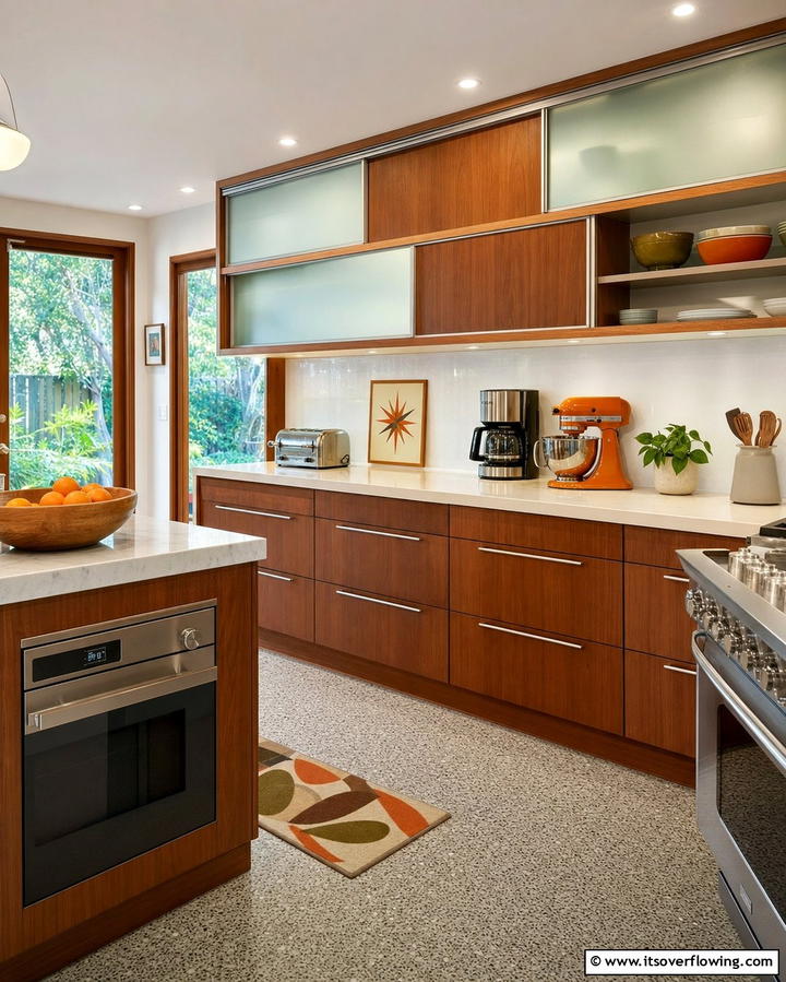 Sliding Cabinet Doors - 25 Mid-century Modern Kitchen Ideas for a Retro and Functional Space