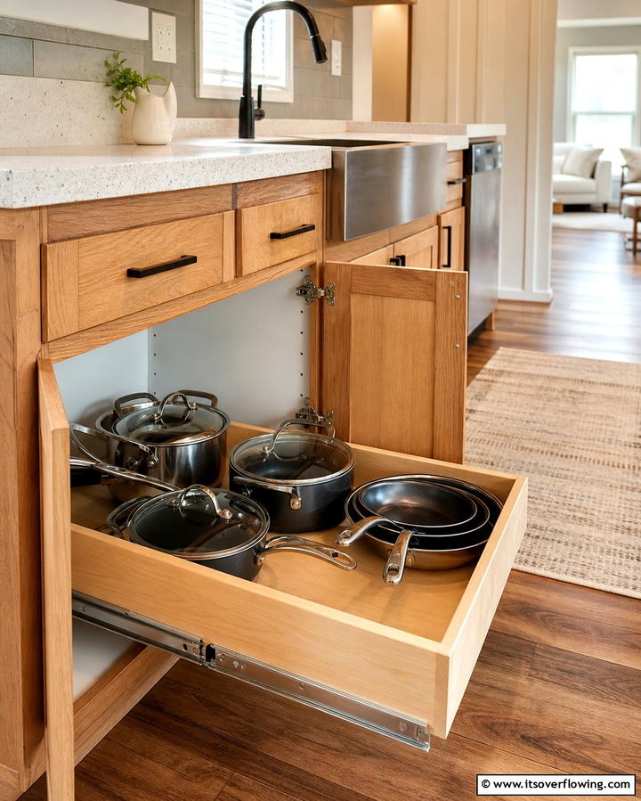 Sliding Cabinet Drawers - 25 Mobile Home Kitchen Ideas for Stylish Living