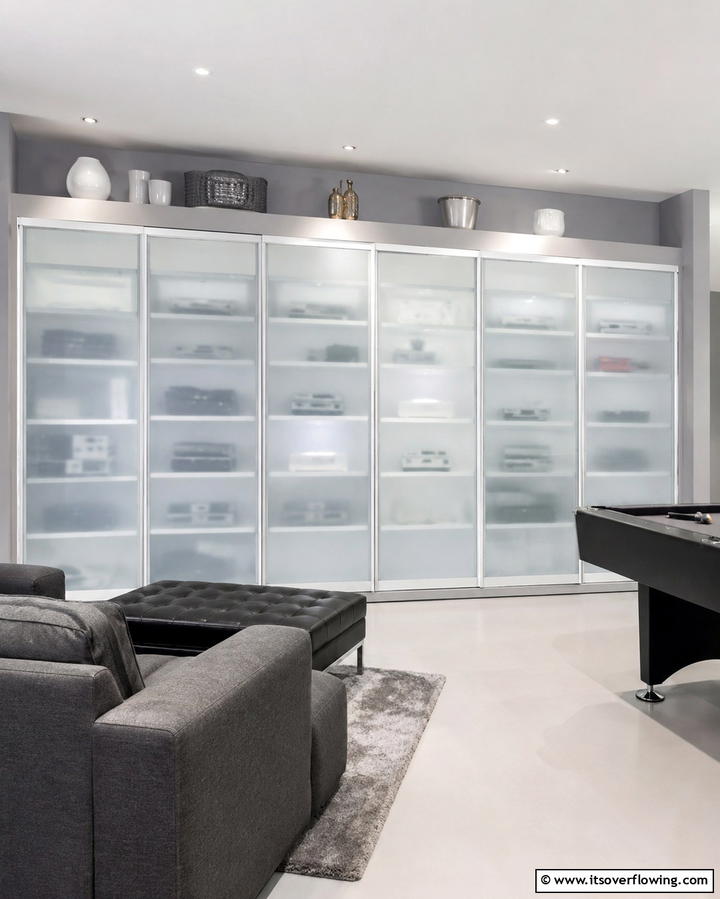 Sliding Door Cabinets - 25 Small Game Room Ideas for Fun and Entertainment
